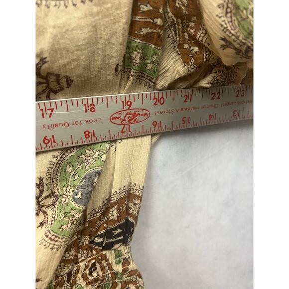 Ralph Lauren Jeans Co. Womens Paisley Ruffle Boho Floral Top Size XL 3/4 Sleeves - Picture 6 of 10